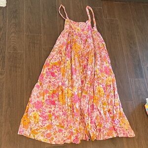 Floral Pink and Orange Womens Dress